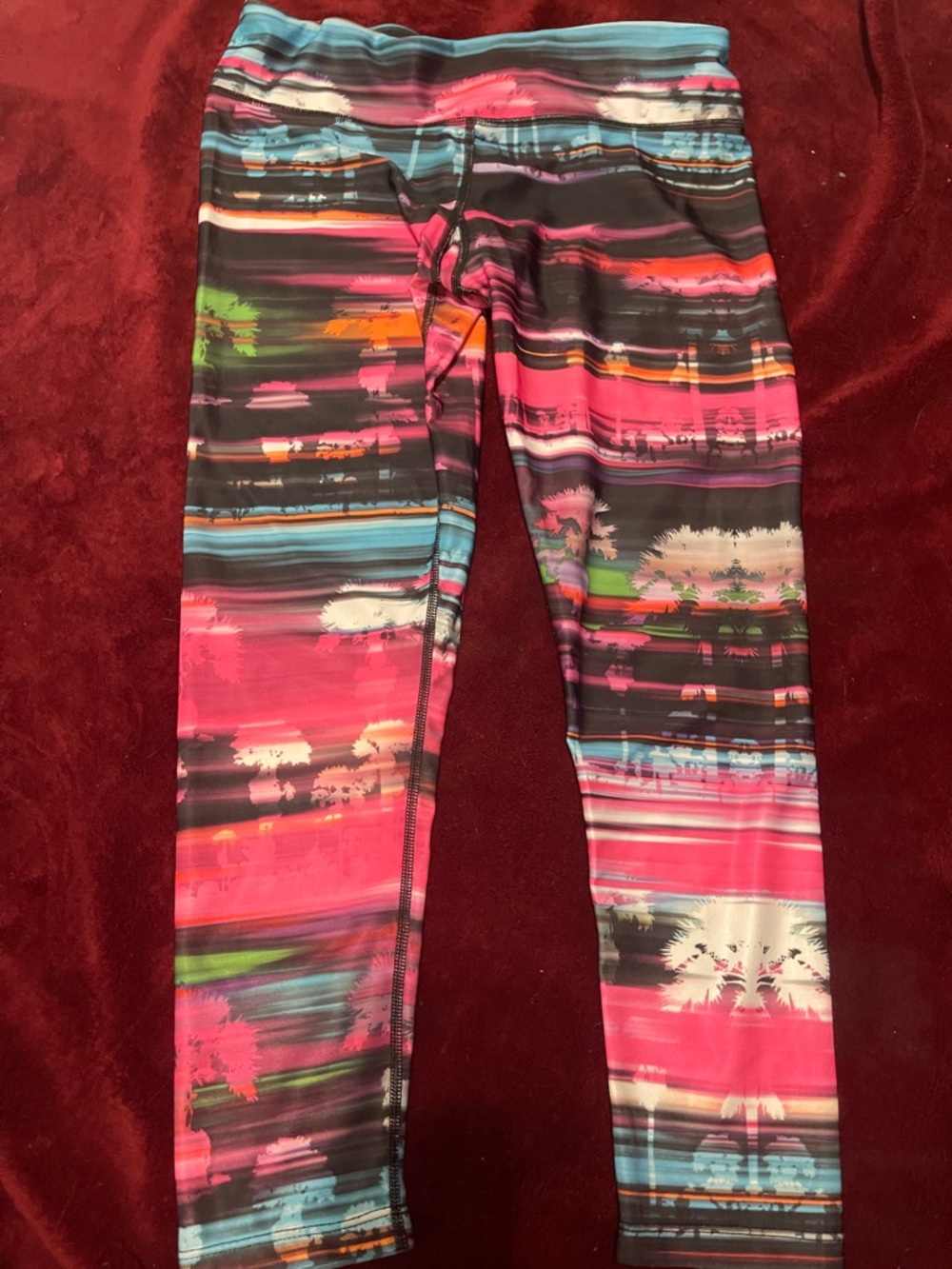 Salt Life Pink Multicolor Striped  Leggings